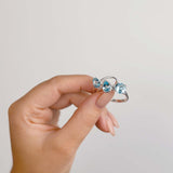Pear shaped blue topaz ring (cased)