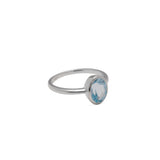 Fine oval blue topaz ring