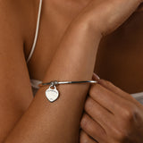 Art Deco bangle (3mm) with VT flat heart