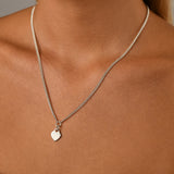 Curb necklace with VT flat heart