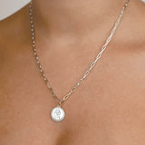 Initial Motherhood Plate Clip Chain Necklace