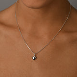 Fine box chain necklace with solid heart
