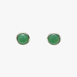 Chrysoprase Round Stud Earrings