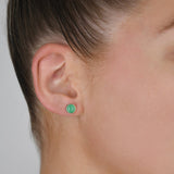 Chrysoprase Round Stud Earrings