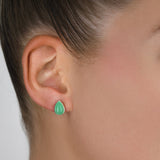 Chrysoprase Pear Stud Earrings