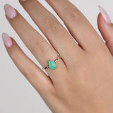 Chrysoprase Pear Fine Ring