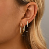 Cubic Zirconia huggie hoop earrings (18mm)