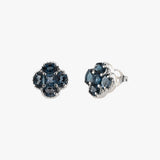 London Blue Topaz Clover Stud Earrings
