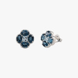 London & Sky Blue Topaz Clover Stud Earrings