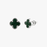 Malachite Clover Stud Earrings