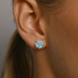 Czelline Opal Clover Stud Earrings