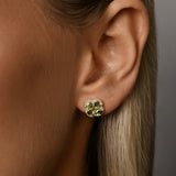 Peridot Clover Stud Earrings