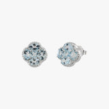 Sky Blue Topaz Clover Stud Earrings