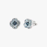 Sky & London Blue Topaz Clover Stud Earrings
