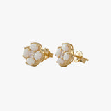 Czelline Opal Clover Stud Earrings