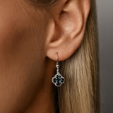 London Blue Topaz Clover Hook Earrings
