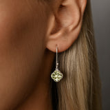 Peridot Clover Hook Earrings