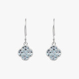 Sky Blue Topaz Clover Hook Earrings