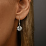Sky Blue Topaz Clover Hook Earrings