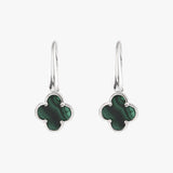 Malachite Clover Drop Earrings