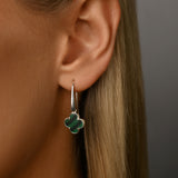 Malachite Clover Drop Earrings