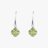 Peridot Clover Drop Earrings
