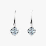 Sky Blue Topaz Clover Drop Earrings