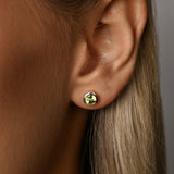 Round Peridot Stud Earrings