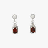 Maeve Garnet Drop Stud Earrings