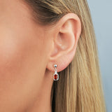 Maeve Garnet Drop Stud Earrings