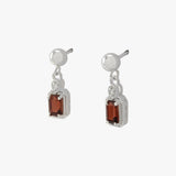 Maeve Garnet Drop Stud Earrings