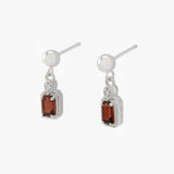 Maeve Garnet Drop Stud Earrings