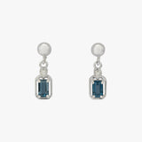 Maeve London Blue Topaz Drop Stud Earrings