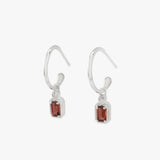 Maeve Garnet Hoop Earrings