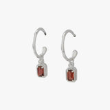 Maeve Garnet Hoop Earrings