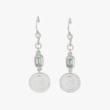 Maeve Sky Blue Topaz Coin Hook Earrings