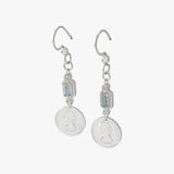 Maeve Sky Blue Topaz Coin Hook Earrings