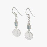 Maeve Sky Blue Topaz Coin Hook Earrings