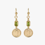 Maeve Peridot Coin Hook Earrings
