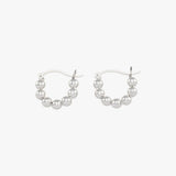 Small Bead Lever Hoop Earrings
