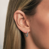 Small Bead Lever Hoop Earrings