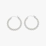 Large Bead Lever Hoop Earrings