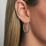 Large Bead Lever Hoop Earrings