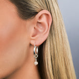 Puffy Heart Pearl Thick Lever Hoop Earrings