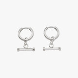 T-Bar Huggie Hoop Earrings