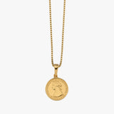 Fine box chain necklace with mini coin