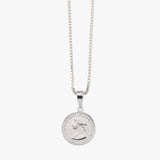 Fine box chain necklace with mini coin