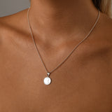 Fine ball chain necklace with mini coin