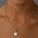 Fine box chain necklace with mini coin