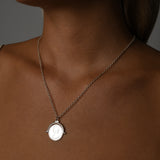 Coin flip necklace with name chain